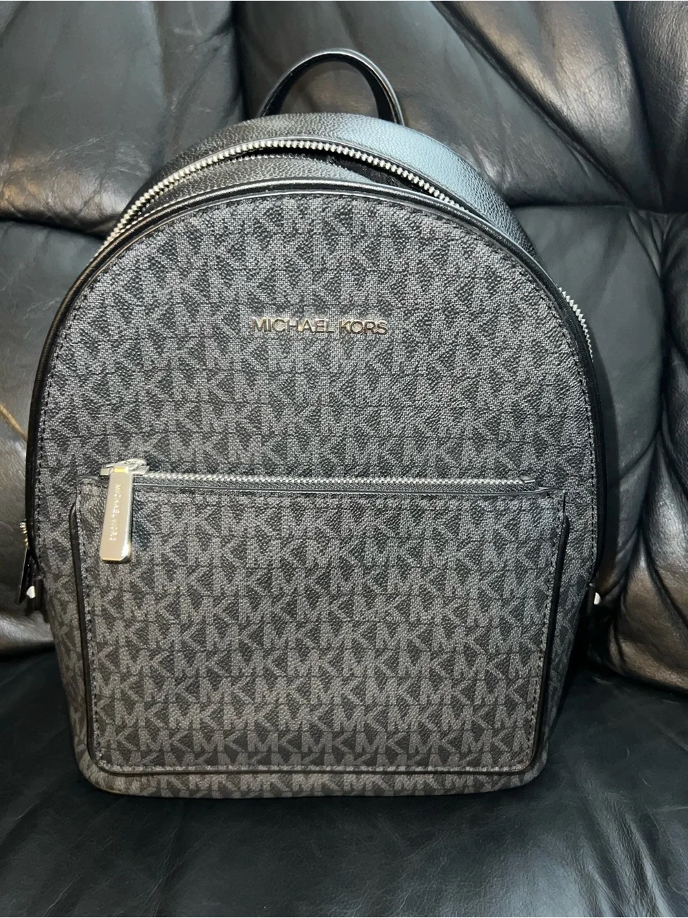 Michael Kors Black & Gray Signature Backpack